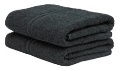 ColourMatch - Pair of Bath - Towels - Jet Black